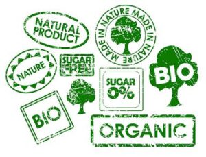 set of stamps for organic, fresh, healthy, bio food